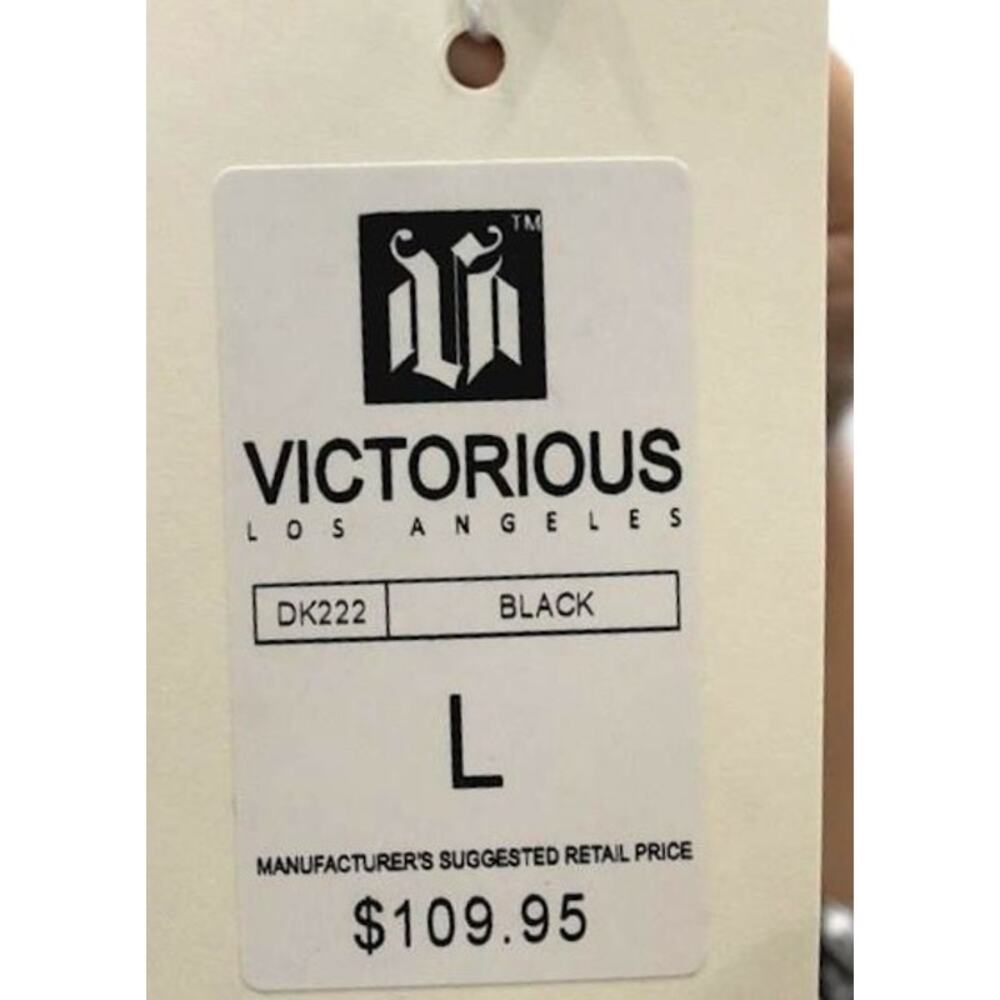 Victorious Colorblock Distressed Bandana Paisley Denim Button Jacket L - Picture 7 of 8